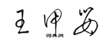 駱恆光王甲嬰草書個性簽名怎么寫