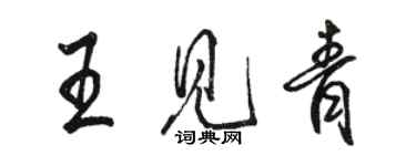 駱恆光王見青行書個性簽名怎么寫