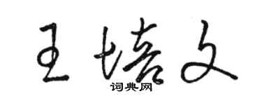 駱恆光王培文草書個性簽名怎么寫