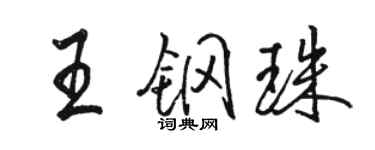 駱恆光王鋼珠行書個性簽名怎么寫