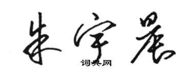 駱恆光朱宇晨草書個性簽名怎么寫