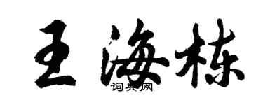 胡問遂王海棟行書個性簽名怎么寫