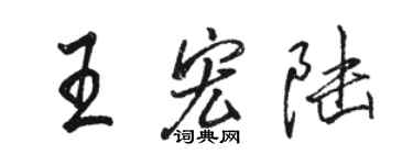 駱恆光王宏陸行書個性簽名怎么寫