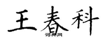 丁謙王春科楷書個性簽名怎么寫