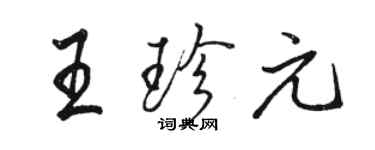 駱恆光王珍元行書個性簽名怎么寫