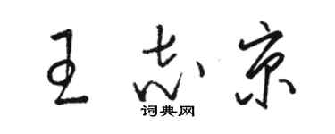 駱恆光王志京草書個性簽名怎么寫