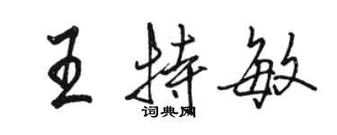 駱恆光王特敏行書個性簽名怎么寫