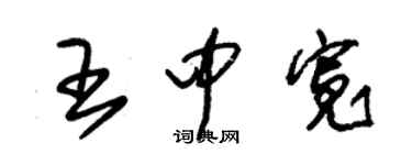 朱錫榮王中寬草書個性簽名怎么寫