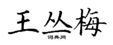 丁謙王叢梅楷書個性簽名怎么寫