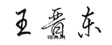 駱恆光王晉東行書個性簽名怎么寫