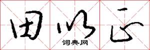 田以正怎么寫好看