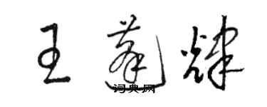 駱恆光王蓬輝草書個性簽名怎么寫