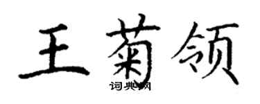 丁謙王菊領楷書個性簽名怎么寫