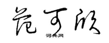 曾慶福范可欣草書個性簽名怎么寫