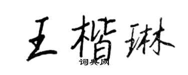 王正良王楷琳行書個性簽名怎么寫