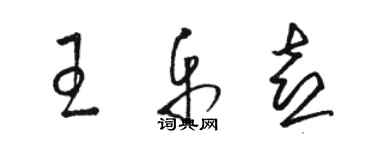 駱恆光王樂喜草書個性簽名怎么寫