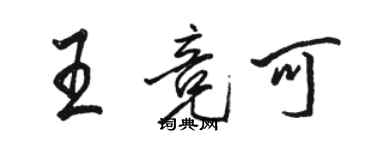 駱恆光王競可行書個性簽名怎么寫
