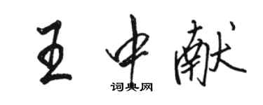 駱恆光王中獻行書個性簽名怎么寫