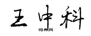 曾慶福王中科行書個性簽名怎么寫