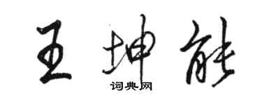 駱恆光王坤能行書個性簽名怎么寫