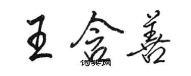 駱恆光王含善行書個性簽名怎么寫