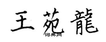 何伯昌王苑龍楷書個性簽名怎么寫