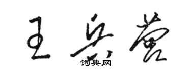 駱恆光王兵營草書個性簽名怎么寫