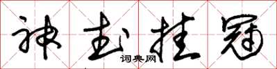 朱錫榮神武掛冠草書怎么寫