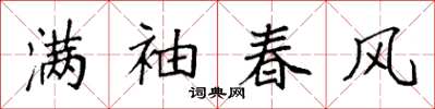 袁強滿袖春風楷書怎么寫
