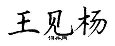 丁謙王見楊楷書個性簽名怎么寫