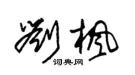 朱錫榮劉楓草書個性簽名怎么寫