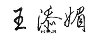 駱恆光王添媚行書個性簽名怎么寫