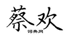 丁謙蔡歡楷書個性簽名怎么寫