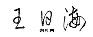 駱恆光王日海草書個性簽名怎么寫