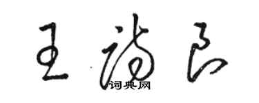 駱恆光王詩良草書個性簽名怎么寫