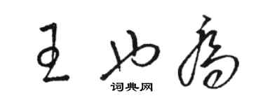 駱恆光王也喬草書個性簽名怎么寫