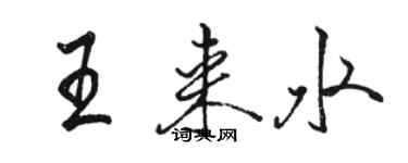 駱恆光王來水行書個性簽名怎么寫