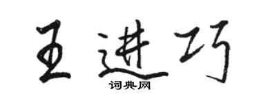 駱恆光王進巧行書個性簽名怎么寫