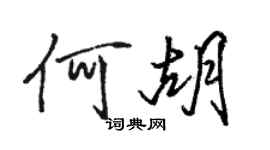 駱恆光何胡行書個性簽名怎么寫