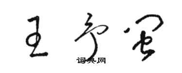 駱恆光王予閩草書個性簽名怎么寫