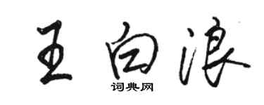 駱恆光王白浪行書個性簽名怎么寫