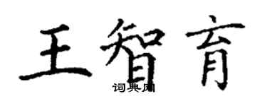 丁謙王智育楷書個性簽名怎么寫