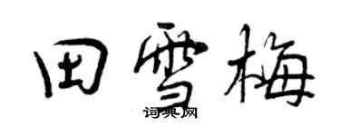 曾慶福田雪梅行書個性簽名怎么寫