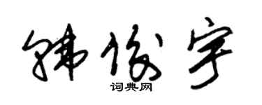朱錫榮韓俊宇草書個性簽名怎么寫