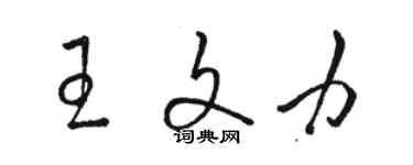 駱恆光王文力草書個性簽名怎么寫