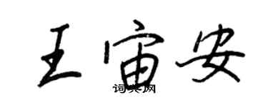 王正良王宙安行書個性簽名怎么寫