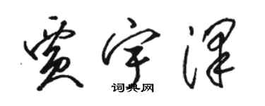 駱恆光賈宇澤草書個性簽名怎么寫