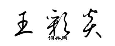 梁錦英王彩炎草書個性簽名怎么寫