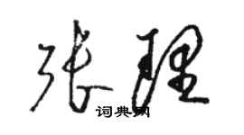 駱恆光張理草書個性簽名怎么寫