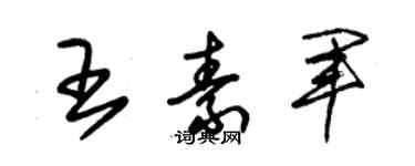 朱錫榮王素軍草書個性簽名怎么寫